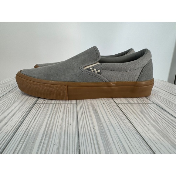 Vans Skate Slip On Pro Gum Sole Grey Suede Men's Shoes Size 9 - Picture 2 of 8